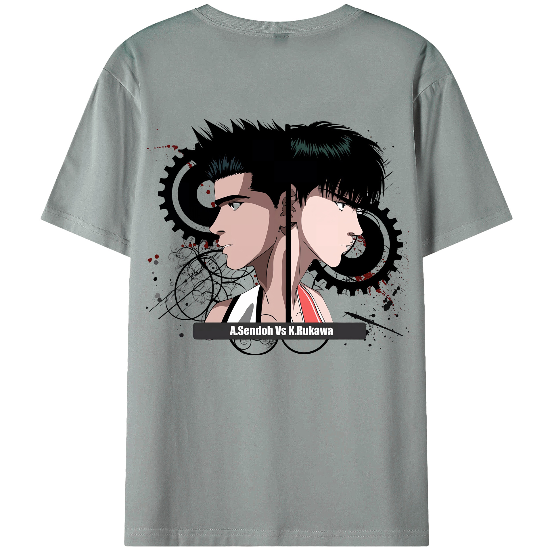 （画像用） SLAM DUNK／スラムダンク 綿100％ メンズ半袖Tシャツ（バックプリント） 通気性